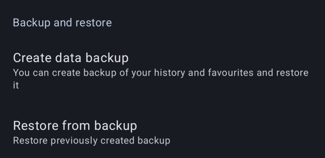 Backup and Restore